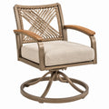 Fotel ogrodowy obrotowy 75 x 85 x 97 cm z metalową ramą beżowy